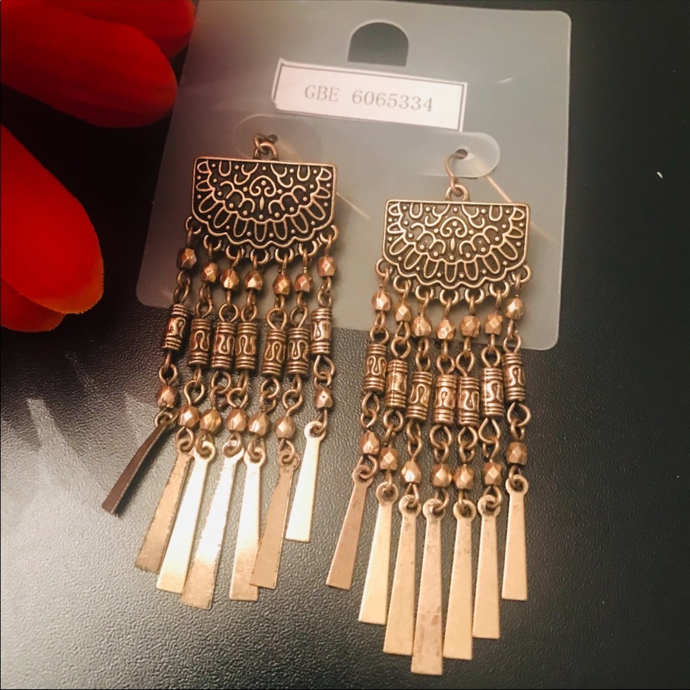 💥New Unique Bronze Metal Dangle Earrings